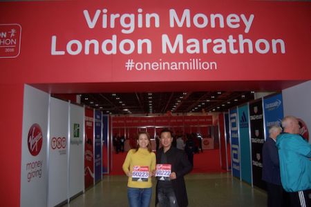 Jose & Chase with their race bibs
