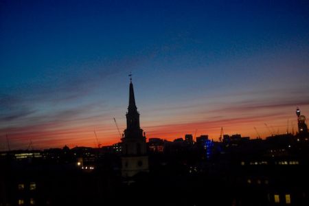 Sunset in central London