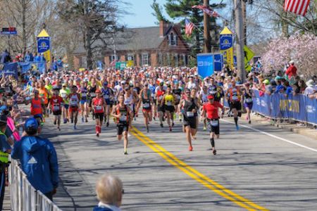 At the start at Hopkinton