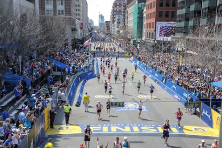 View of the Finish line along Boylston Street